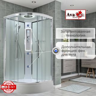 Душевая кабина EM3080LEDT прозрачная